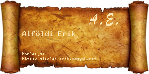 Alföldi Erik névjegykártya