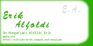 erik alfoldi business card