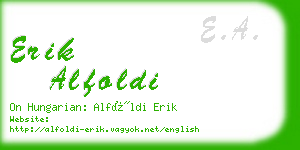 erik alfoldi business card